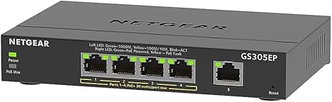 Netgear GS305EP 5 - Port Gigabit PoE+ Desktop/Wall - Mount Managed Switch - The HDDs